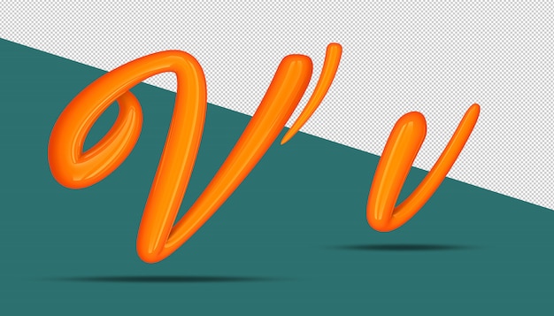 Estilo de caligrafía de alfabeto 3D V