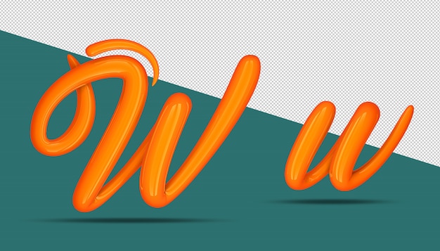 Estilo de caligrafía de alfabeto 3D W