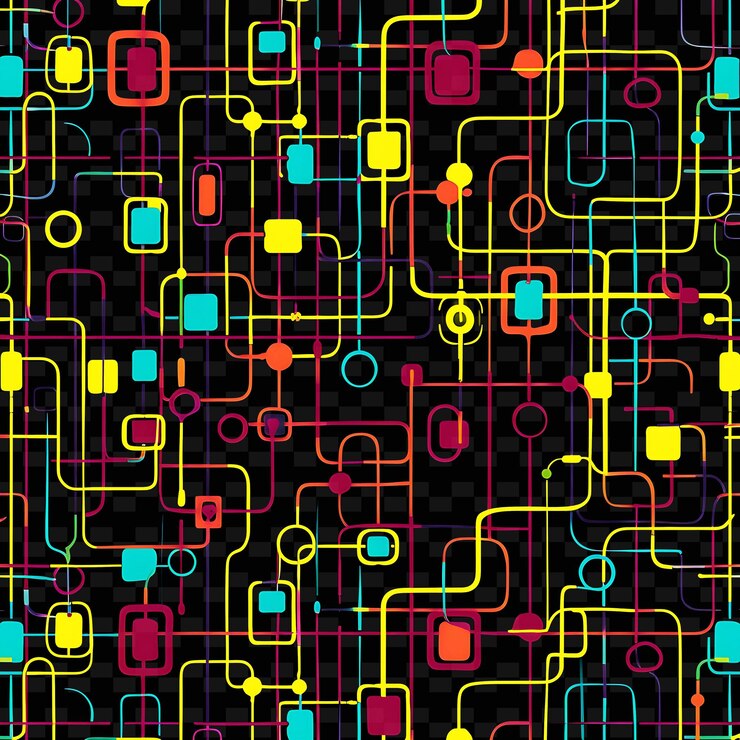PSD estilo caprichoso trellises pixel art con formas lúdicas y textura creativa diseños de artículos de neón y2k
