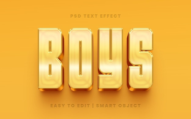 Estilo Chicos Dorado Fiesta 3D Texto