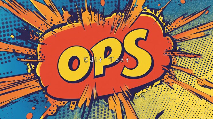 PSD estilo de cómic ops texto en burbuja de habla