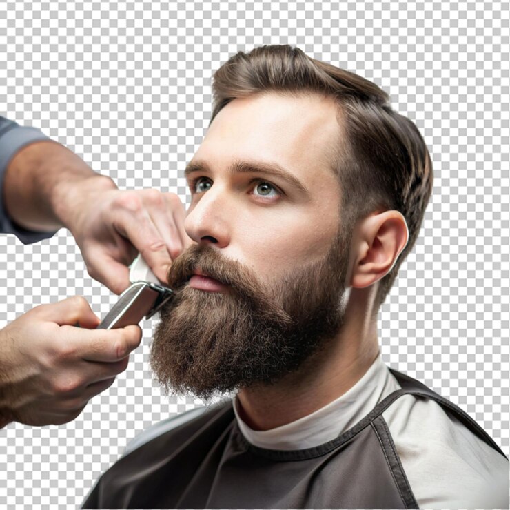 PSD el estilo de corte de la barba de los niños en un fondo transparente