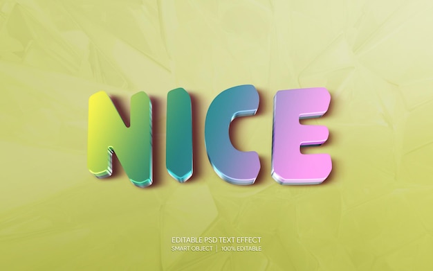 Estilo de alfabeto 3d de efeito de texto PSD editável