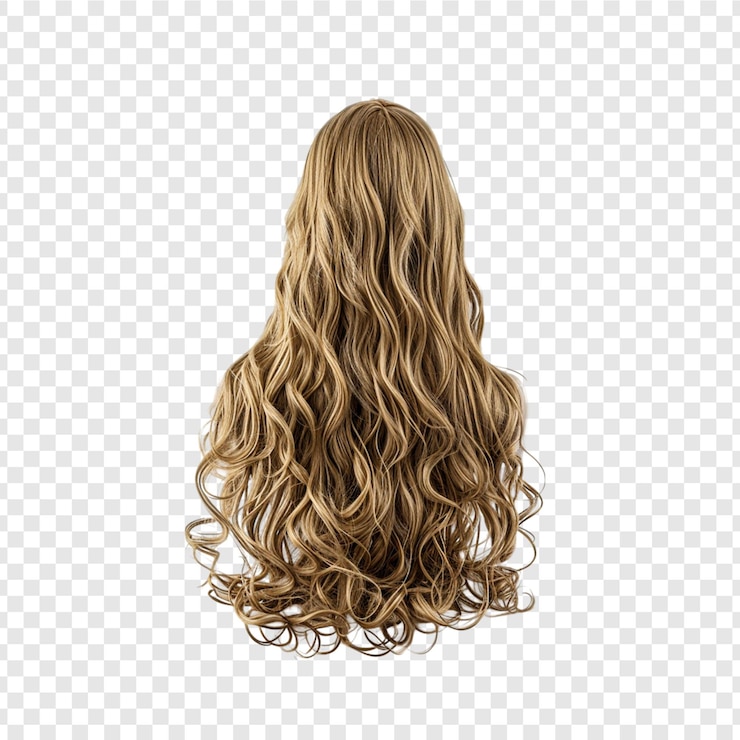 PSD estilo de cabelo em cabelo longo em fundo transparente