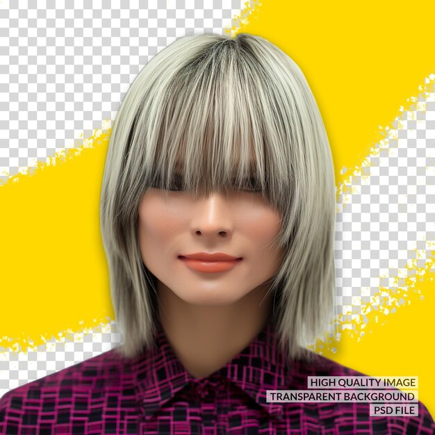 PSD estilo de cabelo trançado 3d png clipart fundo transparente isolado