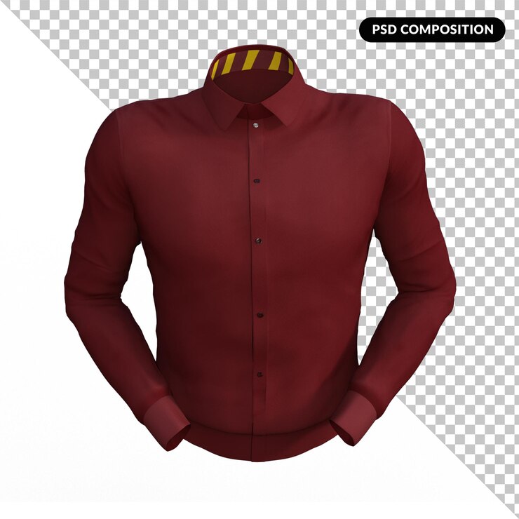 PSD estilo de camisa formal isolado 3d