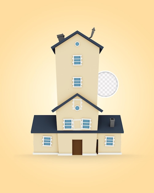 Estilo de desenho animado de bunkhouse 3D