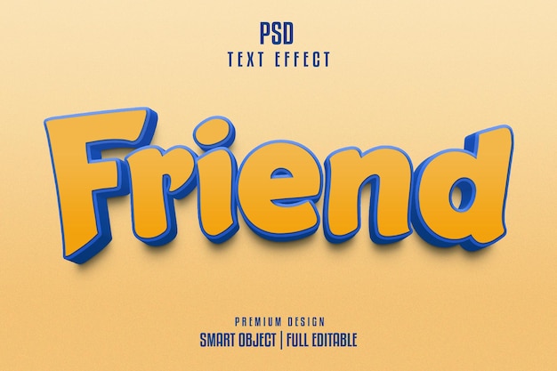 Estilo de efeito de texto 3D amigável editável