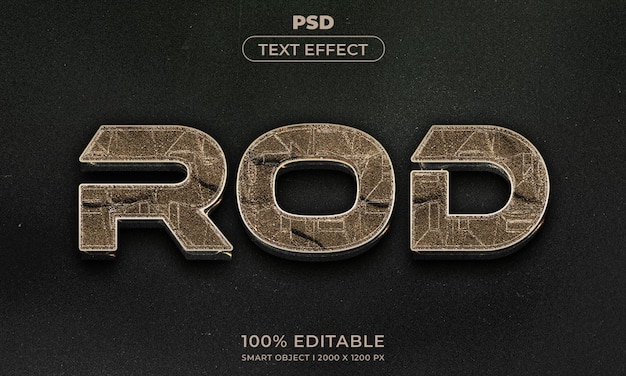 Estilo de efeito de texto 3D editável com fundo
