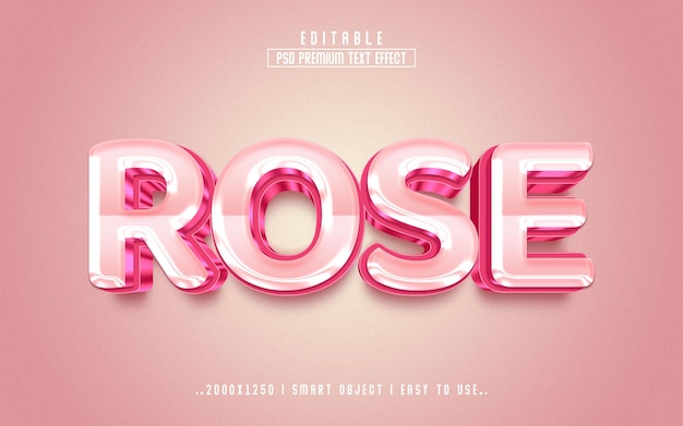 Estilo de efeito de texto 3d rosa