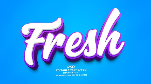 PSD estilo de efeito de texto do photoshop editável em 3d fresco