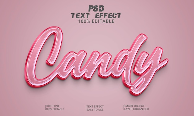 Estilo de efeito de texto doce em 3D