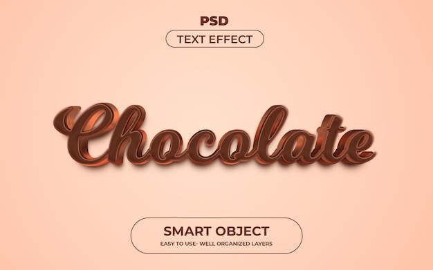Estilo de efeito de texto editável 3d chocolate com plano de fundo