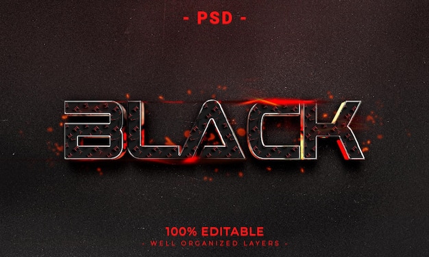 Estilo de efeito de texto editável 3D com fundo