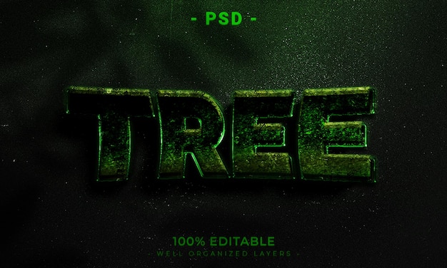 Estilo de efeito de texto editável 3D com fundo