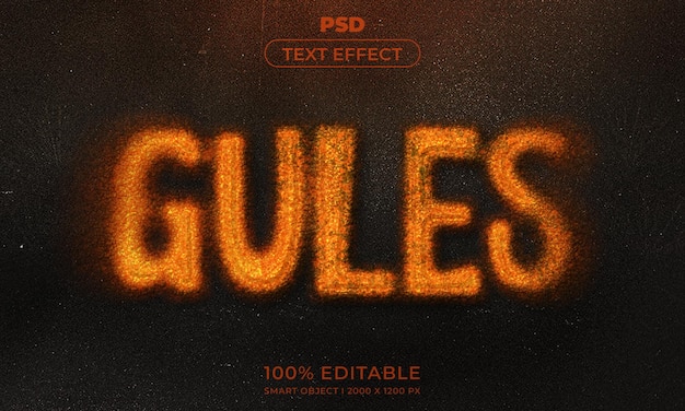 Estilo de efeito de texto editável 3D com fundo