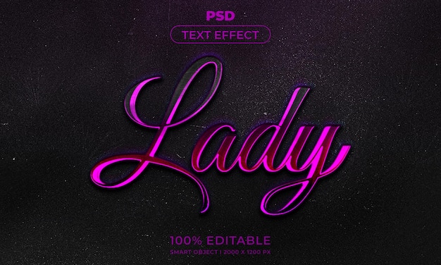 Estilo de efeito de texto editável 3D com fundo