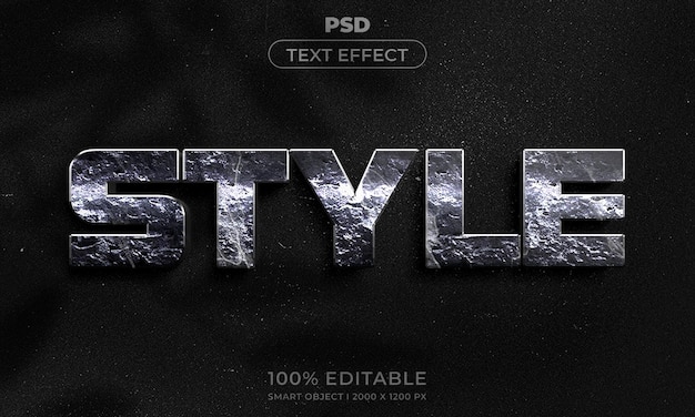 Estilo de efeito de texto editável 3D com fundo