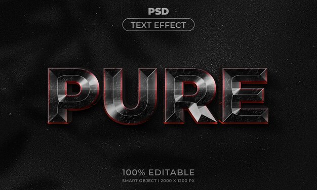 Estilo de efeito de texto editável 3D com fundo