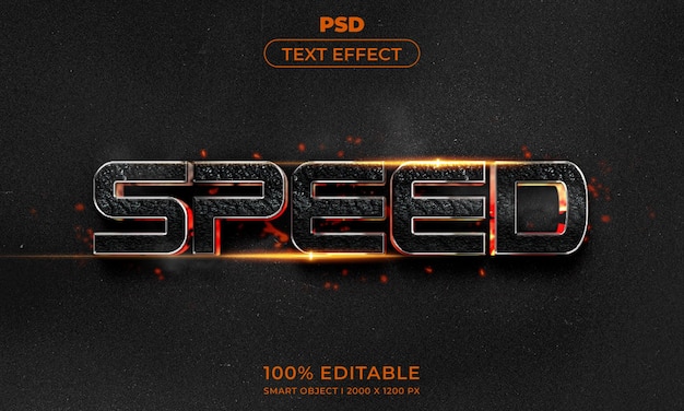 Estilo de efeito de texto editável 3D com fundo