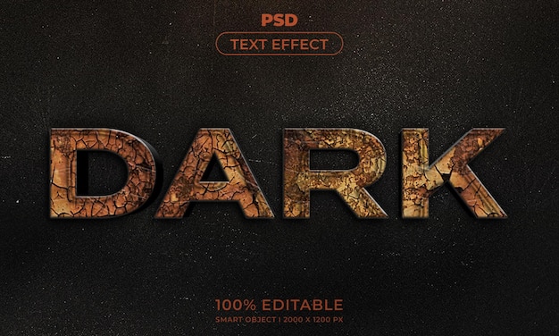 PSD estilo de efeito de texto editável 3d com fundo