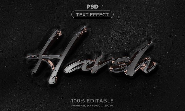 Estilo de efeito de texto editável 3D com plano de fundo