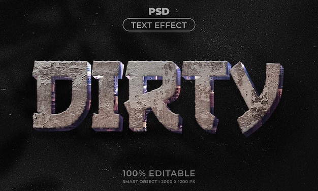 PSD estilo de efeito de texto editável 3d com plano de fundo