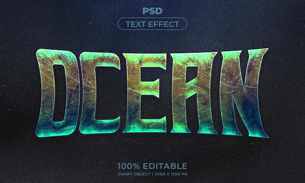 Estilo de efeito de texto editável 3D com plano de fundo