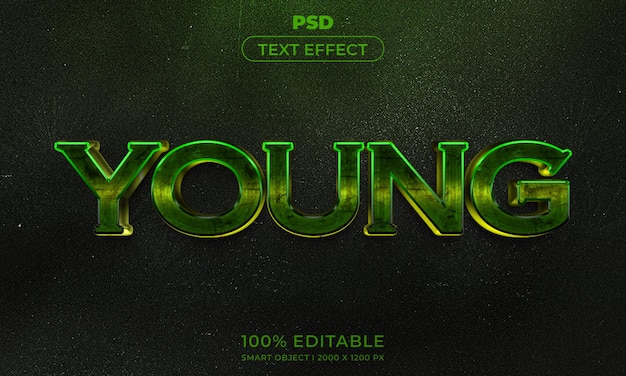 Estilo de efeito de texto editável 3D com plano de fundo