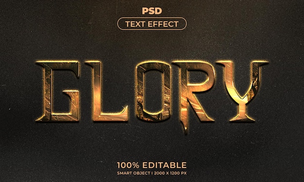 Estilo de efeito de texto editável 3D com plano de fundo