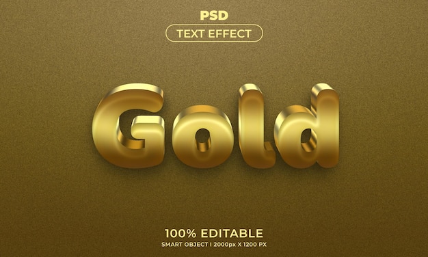 Estilo de efeito de texto editável 3d dourado com plano de fundo