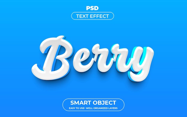 Estilo de efeito de texto editável berry 3d