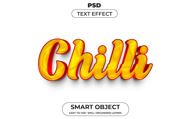 Estilo de efeito de texto editável chilli 3d