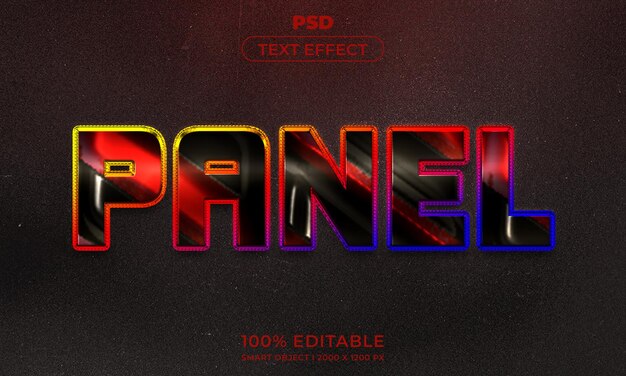 Estilo de efeito de texto editável do painel 3D com fundo