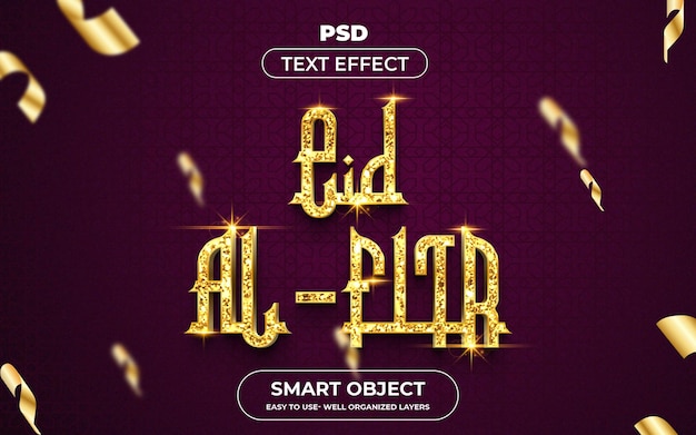 Estilo de efeito de texto editável eid mubarak 3d com plano de fundo