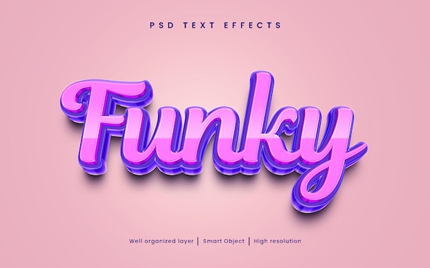 Estilo de efeito de texto editável em 3D funky