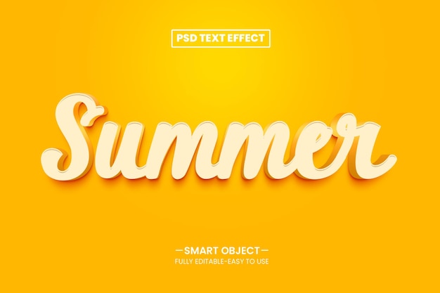 Estilo de efeito de texto editável Olá verão 3d