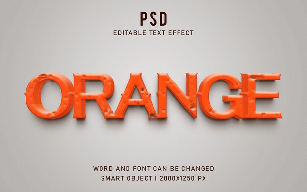 ESTILO DE EFEITO DE TEXTO EDITÁVEL PSD LARANJA