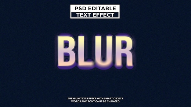 Estilo de efeito de texto editável PSD WHITE Blur