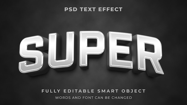 PSD estilo de efeito de texto editável super hero 3d