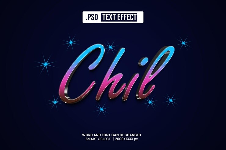 PSD estilo de efeito de texto psd c3d