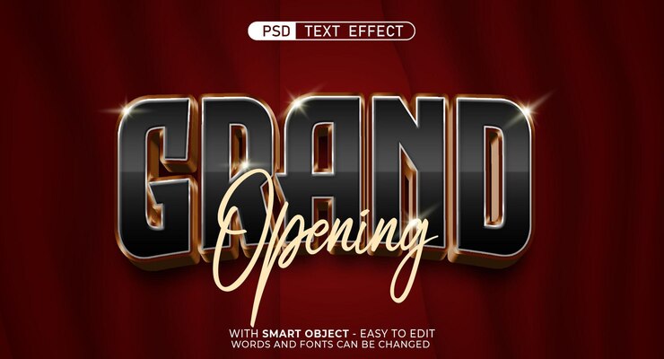 PSD estilo de fonte editável de abertura de texto moderno em 3d