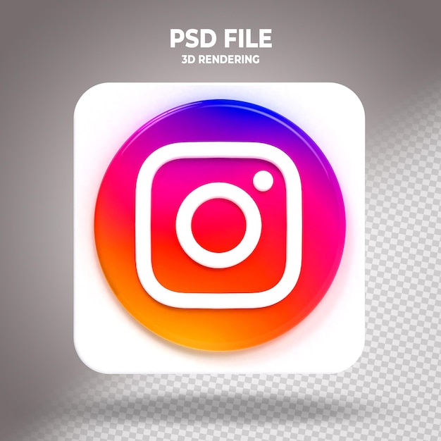 PSD estilo de ícone 3d do instagram