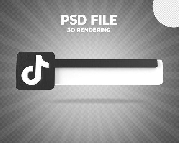 Estilo de renderização 3D do terceiro banner Tiktok inferior