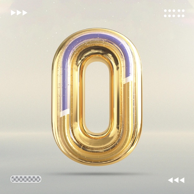 Estilo de renderização 3D Gold Número 0