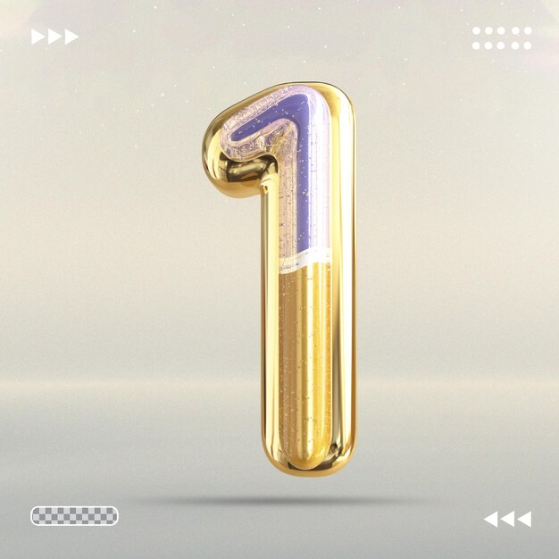Estilo de renderização 3D Gold Número 1