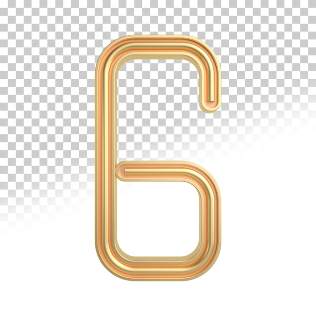 Estilo de renderização 3d ouro número 6