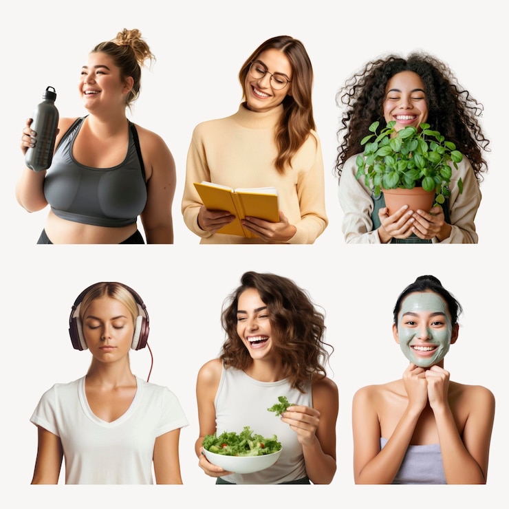 PSD estilo de vida saudável mulheres atividades sorrindo
