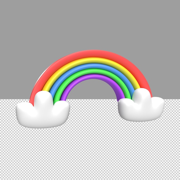 PSD estilo de dibujos animados de arco iris 3d ilustración de objetos renderizados