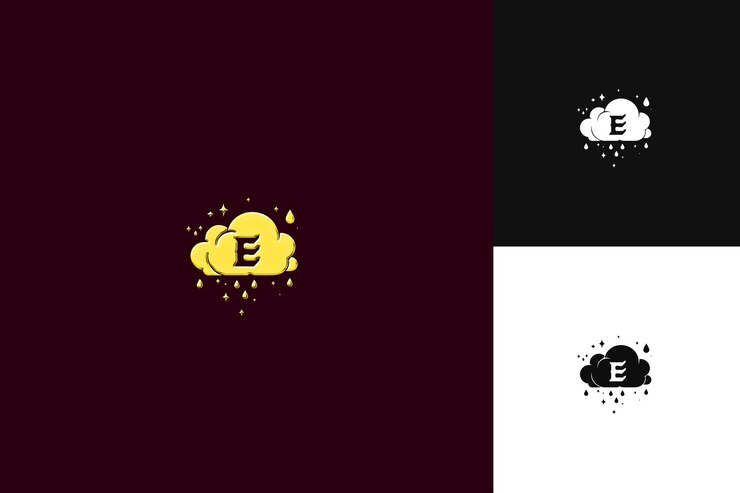 PSD estilo de diseño de logotipo con la letra e con forma de e en una c ilustración diseños vectoriales de logotipo